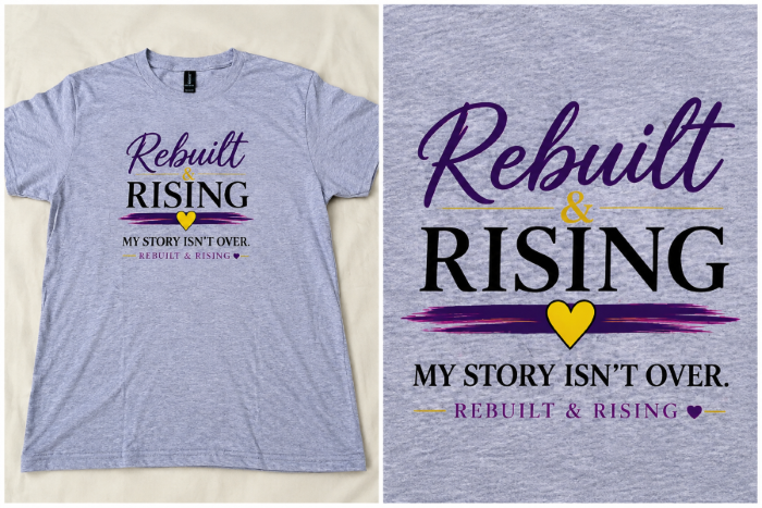 Heather Gray Rebuilt & Rising “My Story Isn’t Over” Inspirational T-Shirt product photo
