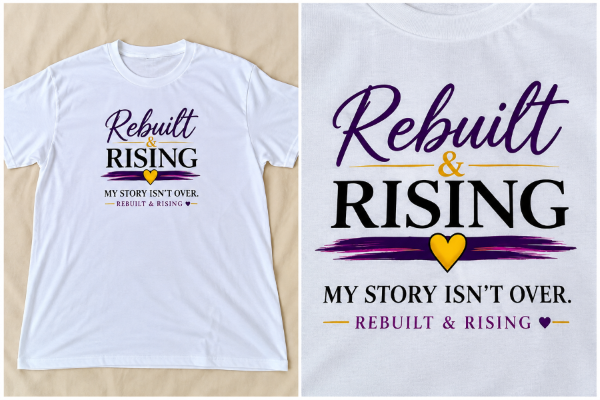 White Rebuilt & Rising “My Story Isn’t Over” Inspirational T-Shirt product photo